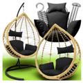 FOTEL WISZACY KOKON  ROMA BLACK BEIGE  LUX G1149 (ZWYKLY GRUBY SPLOT)