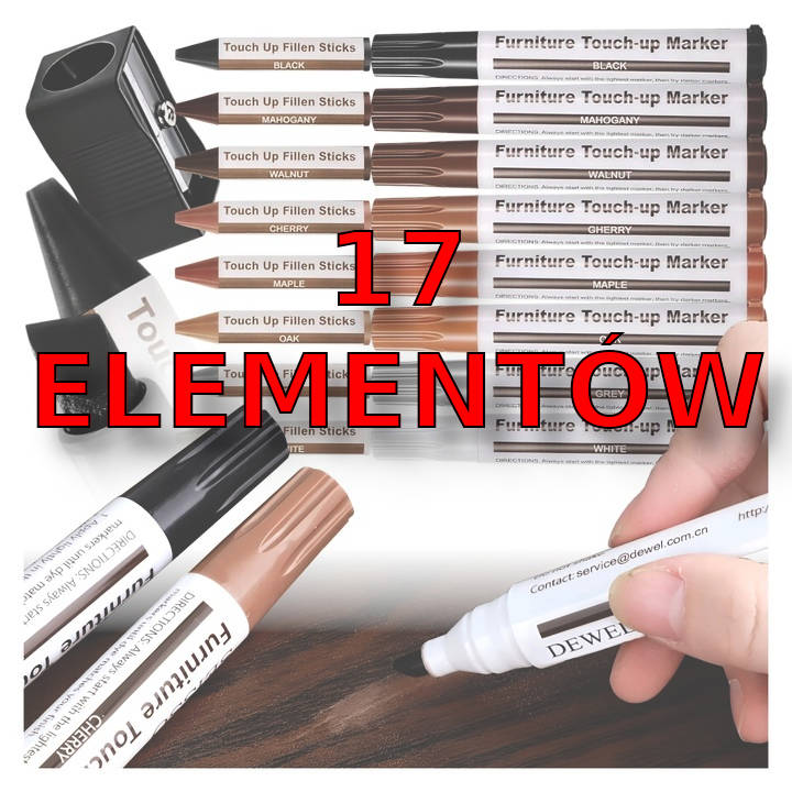 FA564 Markery do naprawy mebli 17 ELEMENTÓW !!! 2 MODELE