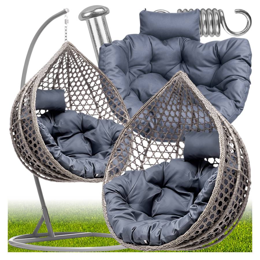 FOTEL WISZĄCY KOKON G547 SAN REMO GREY/SZARY G1402