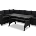 ZESTAW MEBLI OGRODOWYCH STOCKHOLM CORNER CZARNY G1239 (PAKOWANE W 3 KARTONY)